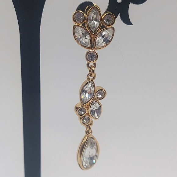 VTG Oscar de la Renta Vintage with Tag by Coro 2.5"  drop RARE GP Rhinestone - Picture 4 of 12